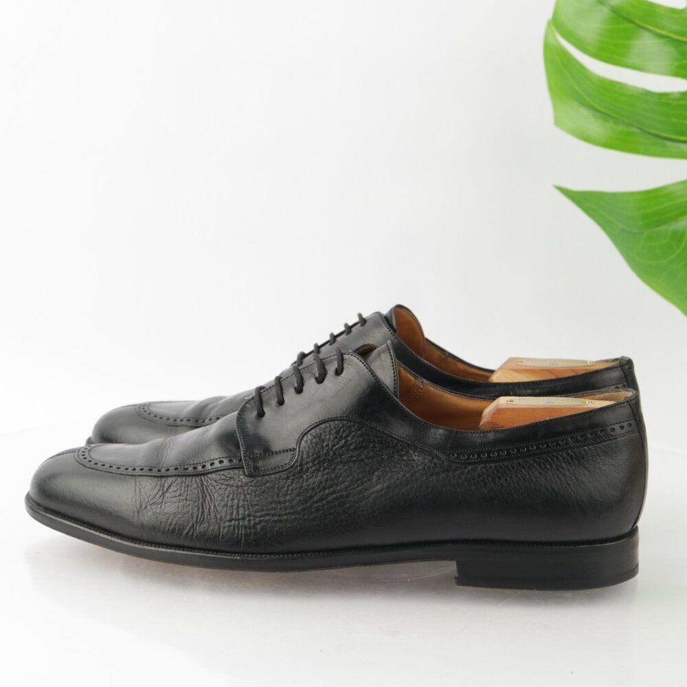 Mezlan Mens Hudson Oxford Size 11 M Black Leather Split Toe Blucher Dress Shoe - Picture 6 of 12